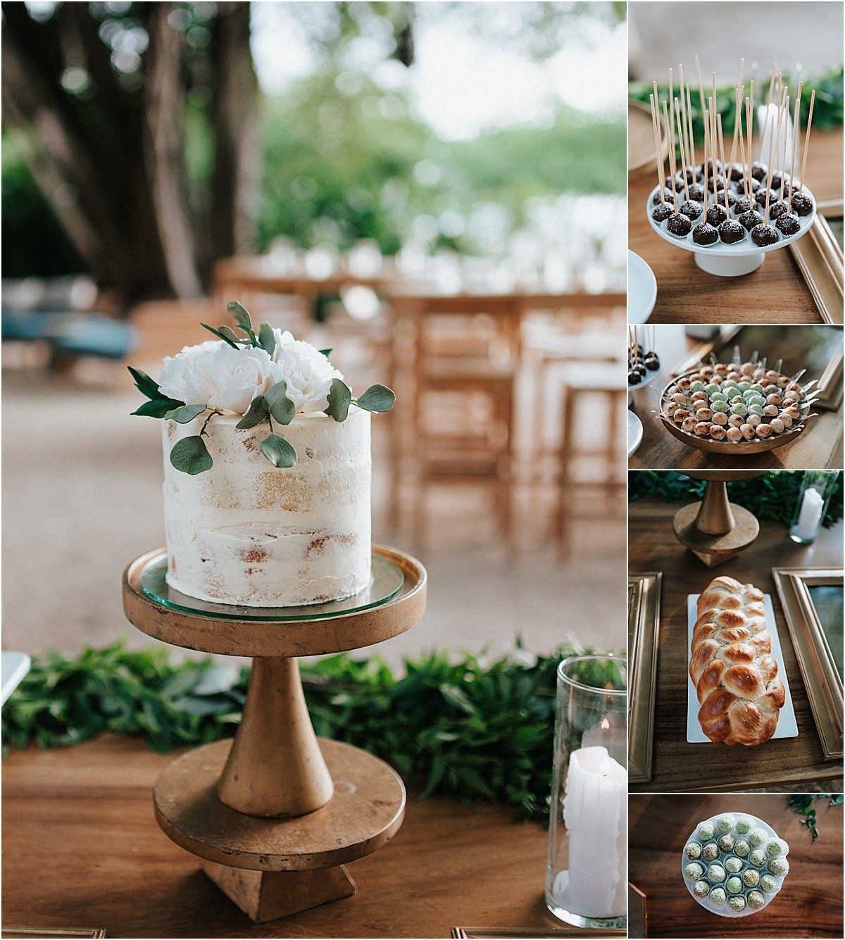 naked cake and sweet table