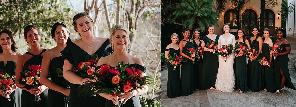 bridesmaids love green emerlad wedding