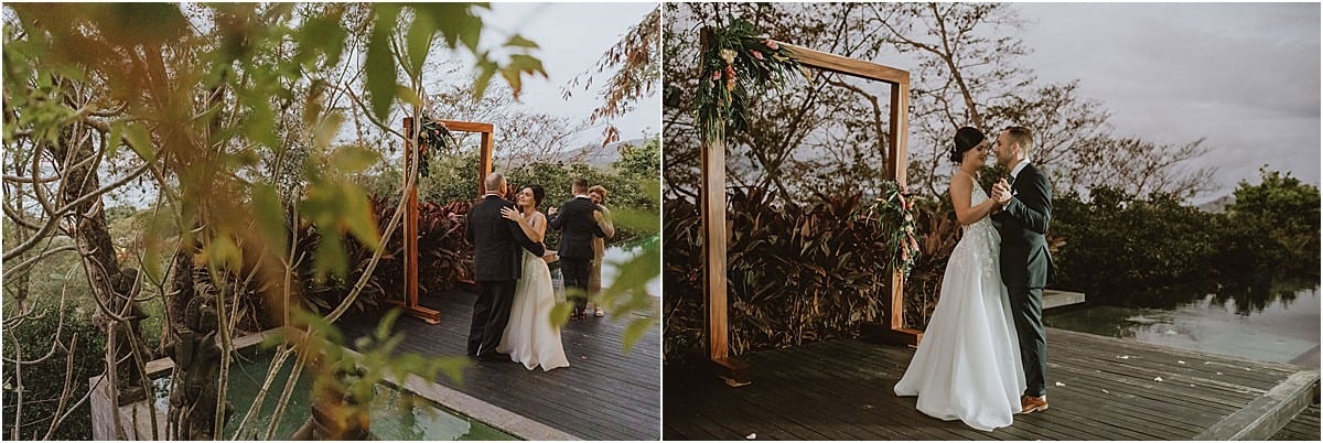 first dance at the villa patio pool