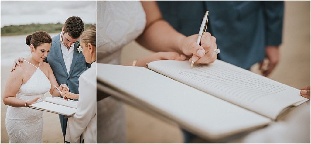 signing the marriage documents