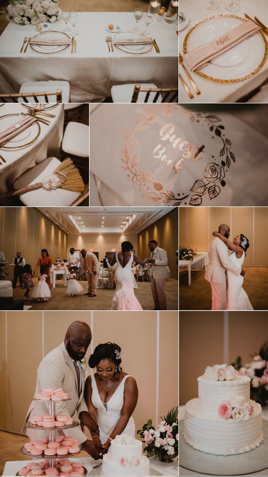 blush pink and white wedding details in costa rica