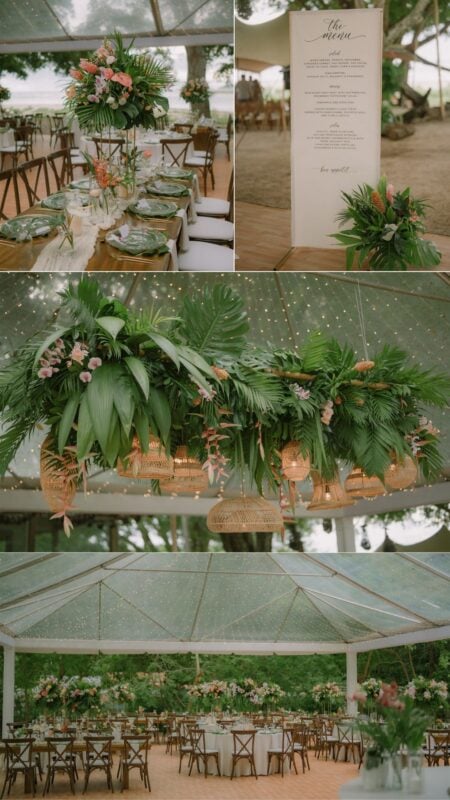 reception decor tent rainy season wedding reception