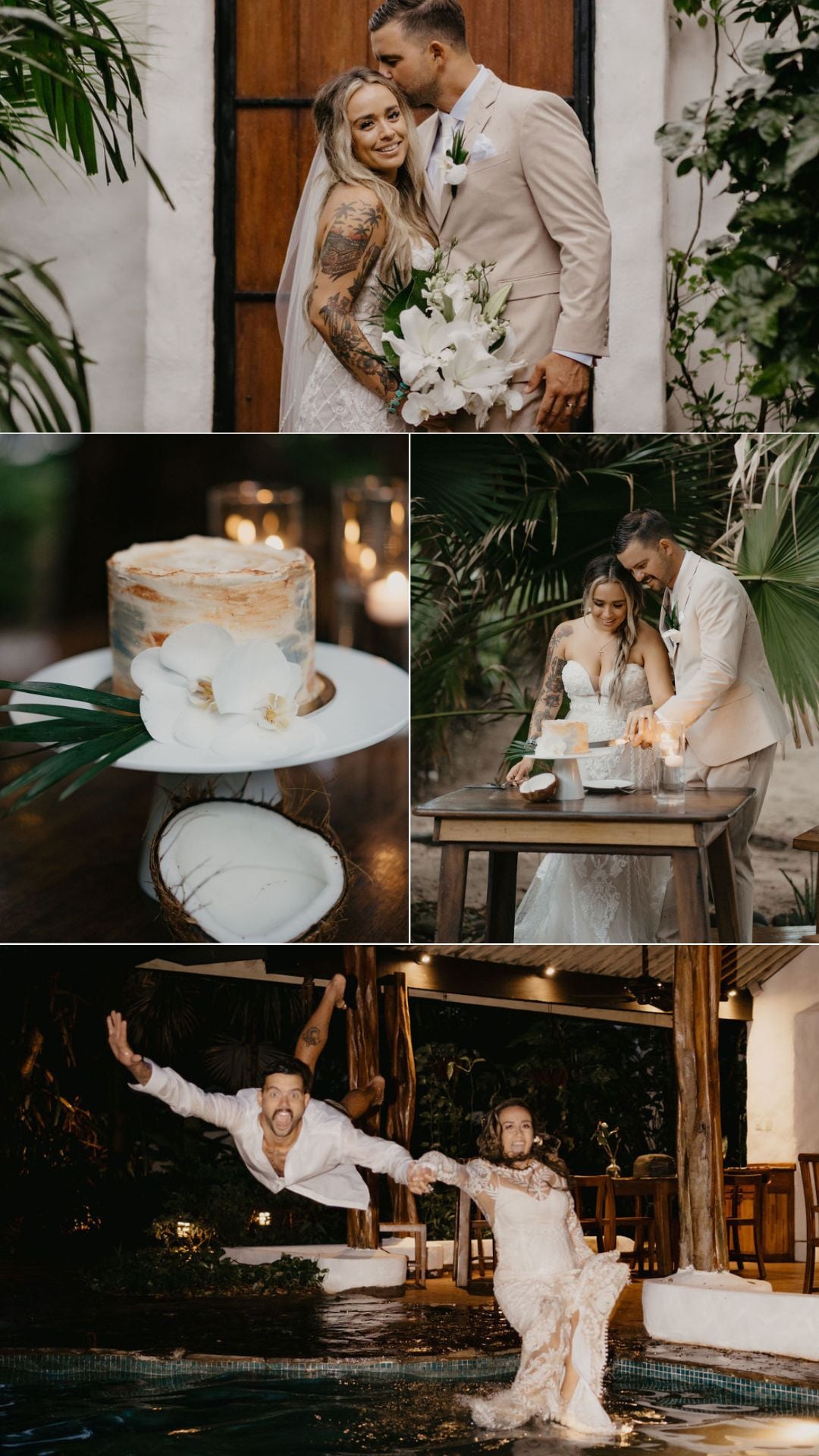 wedding reception higlights at sueño del mar - pool dips