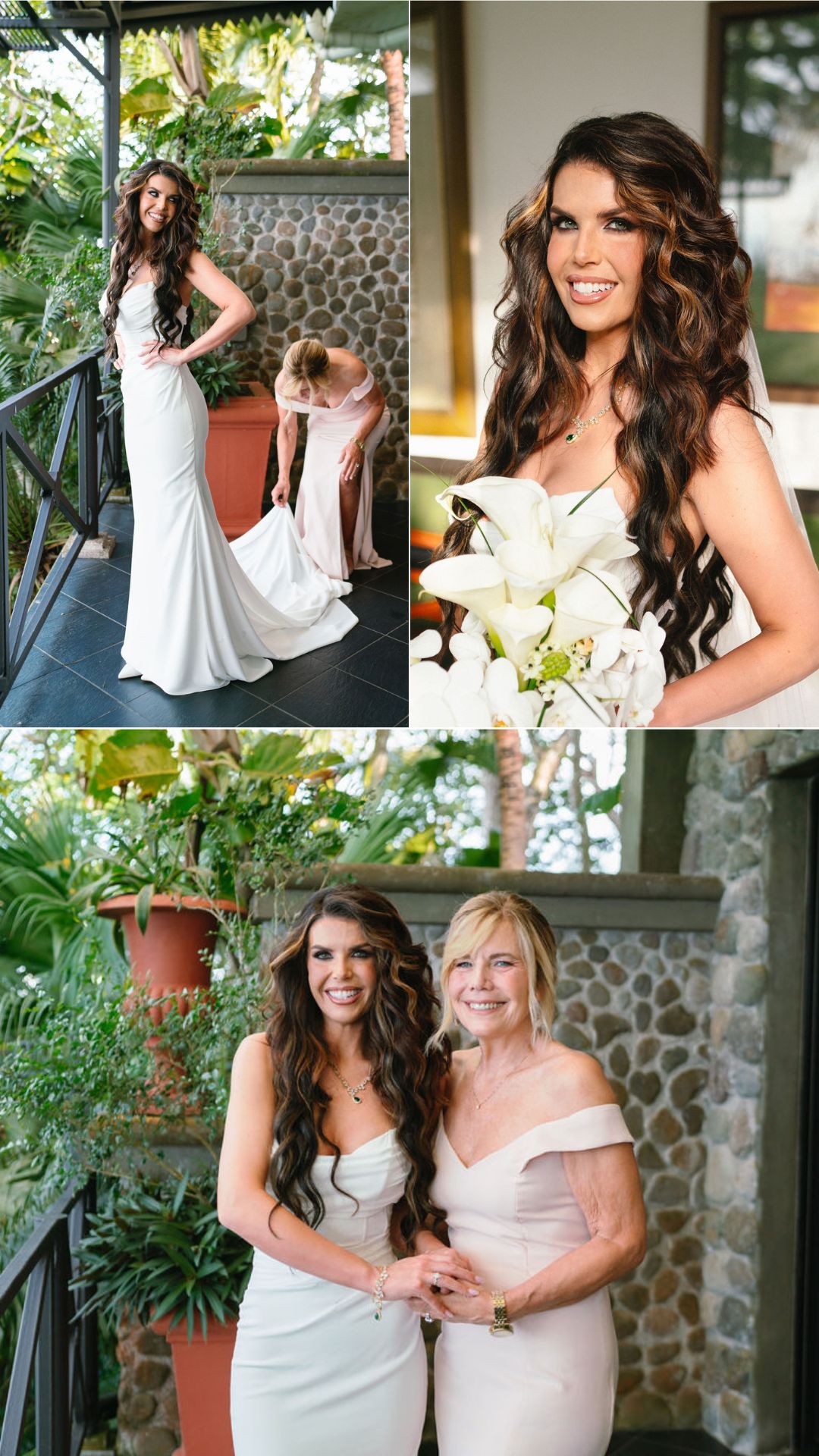 bride ready at vila caletas - elegant white bouquet