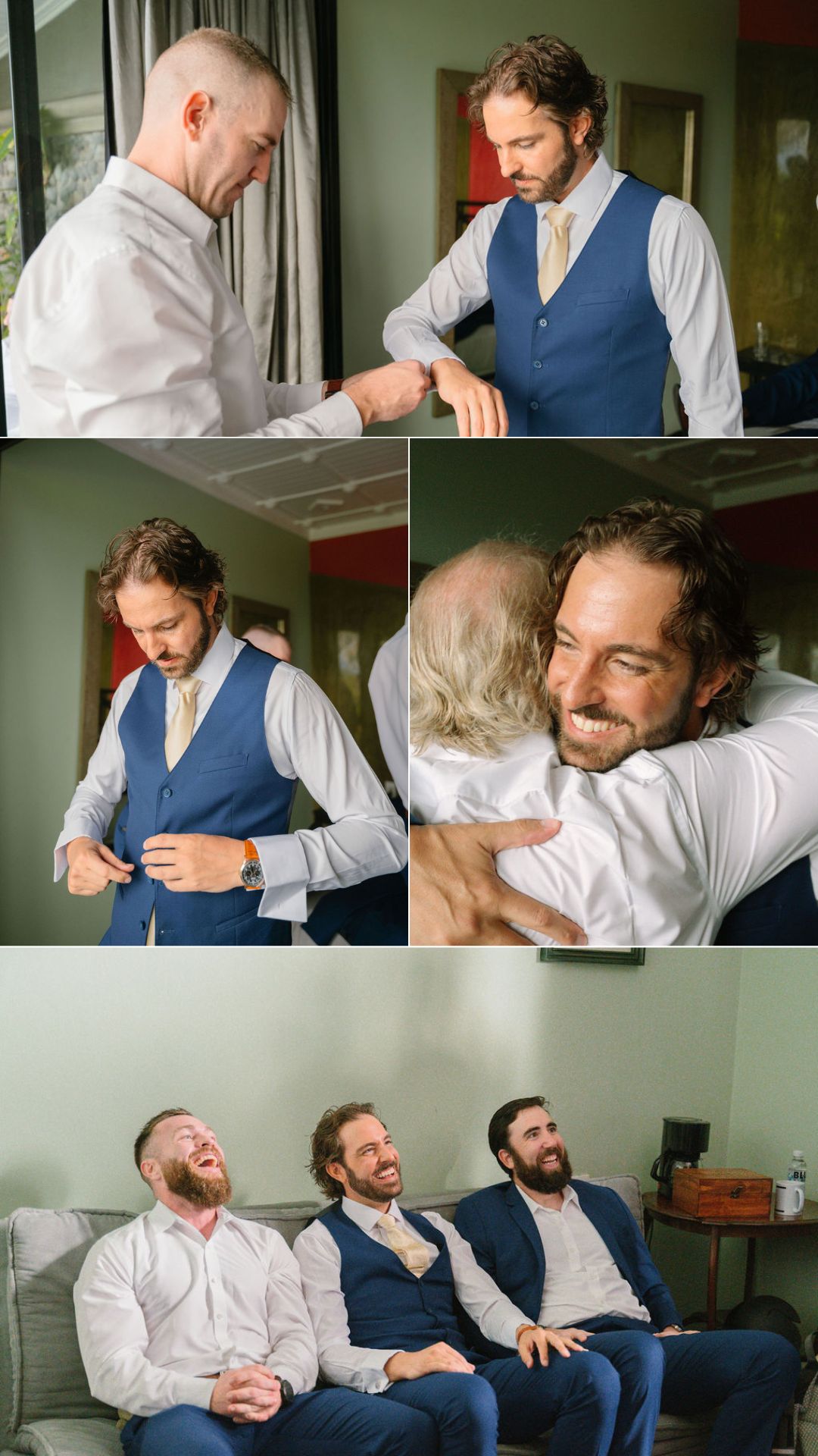 groom getting ready - blue suit - team groom