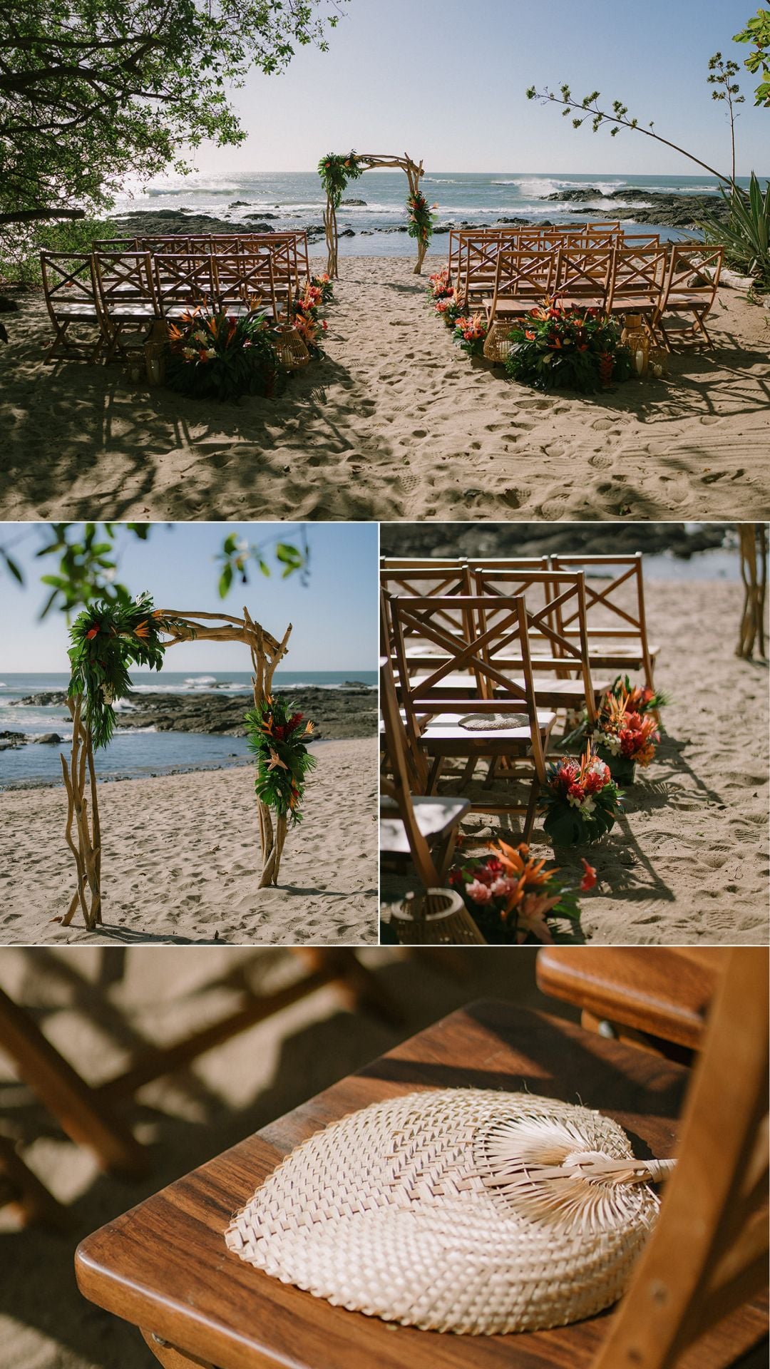wedding ceremony details at sueño del mar- costa rica