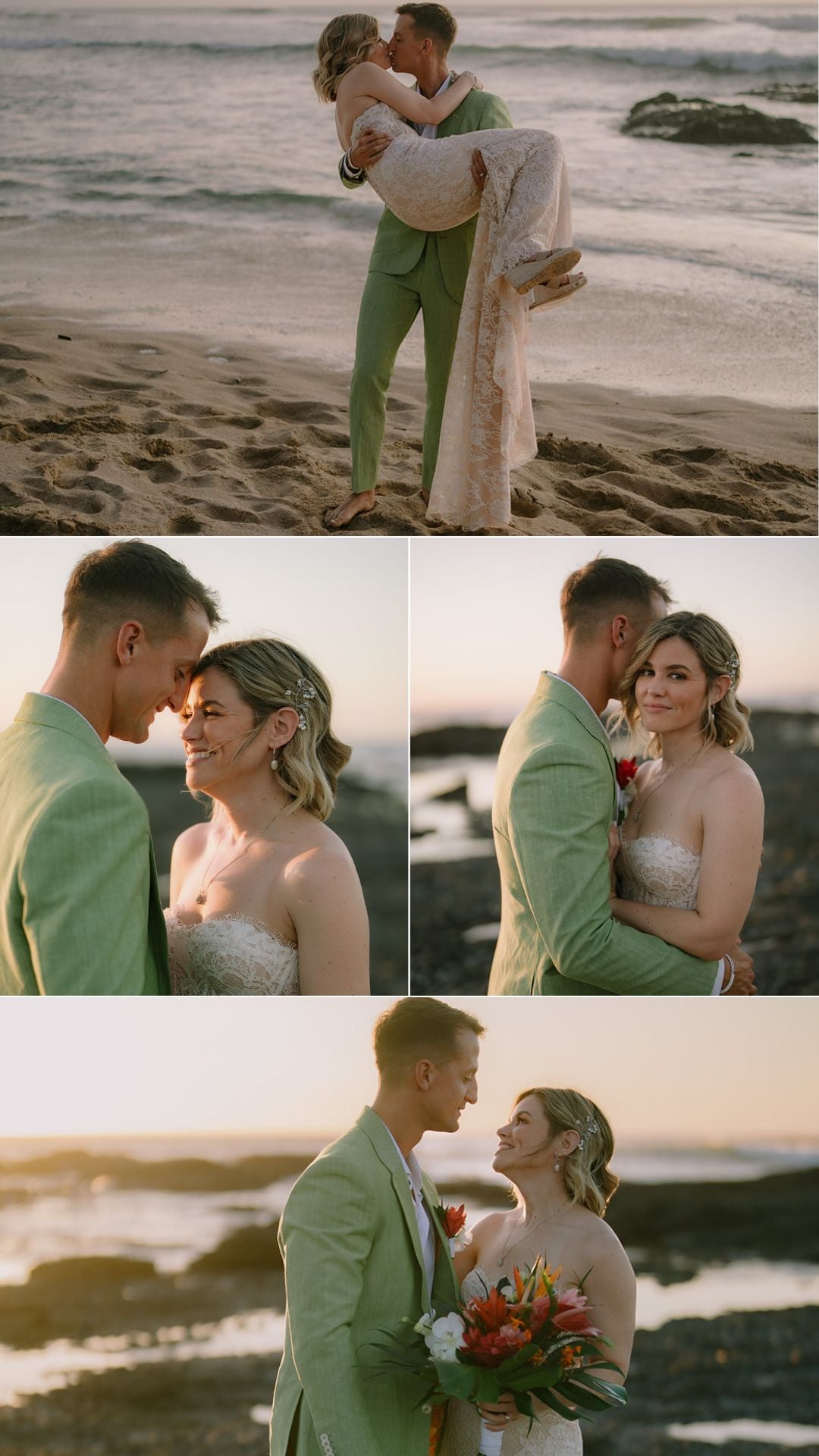 wedding couple photoshoot - couple photos - wedding dress - green suit