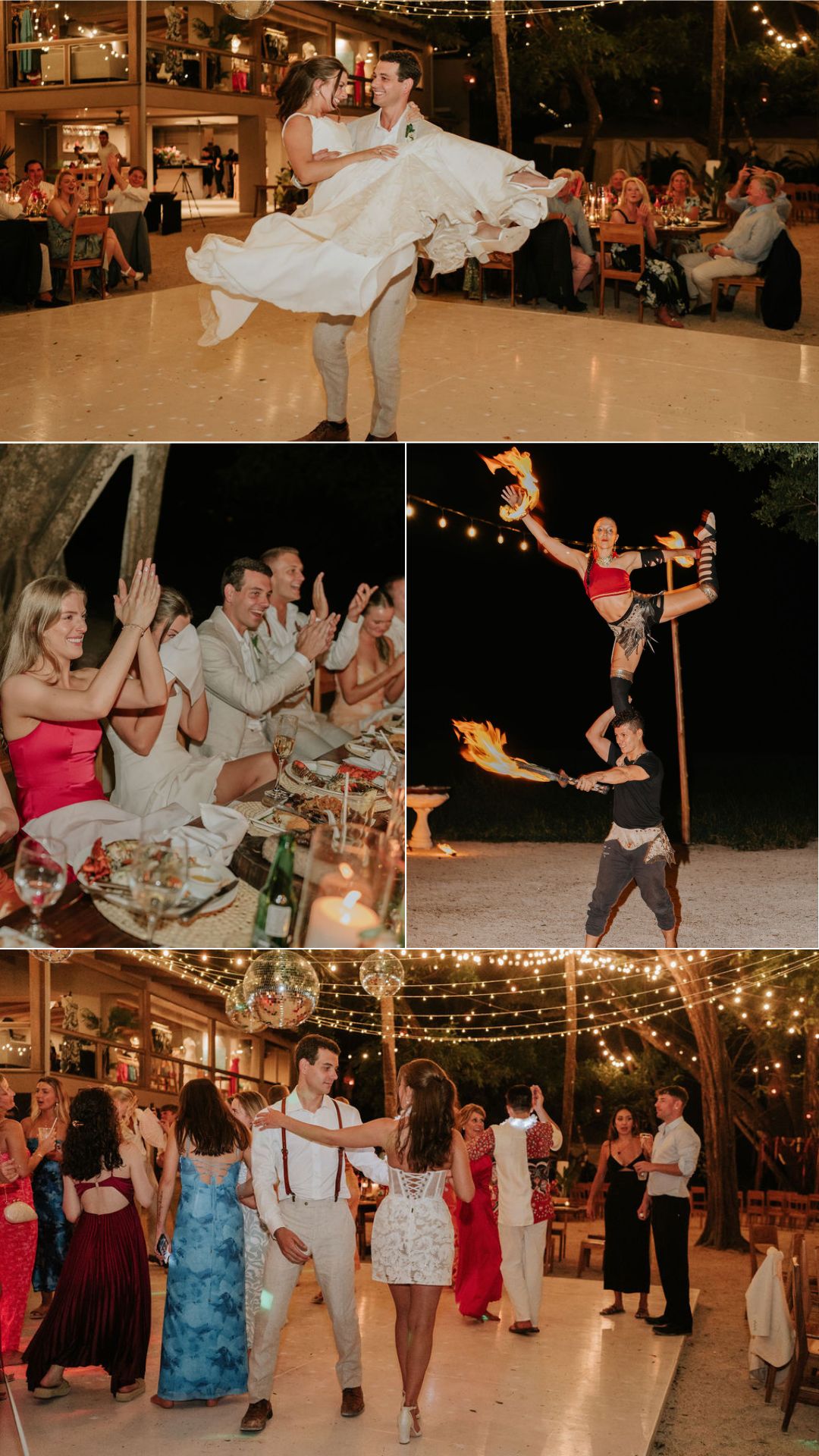 wedding reception highlights - first dance - fire show