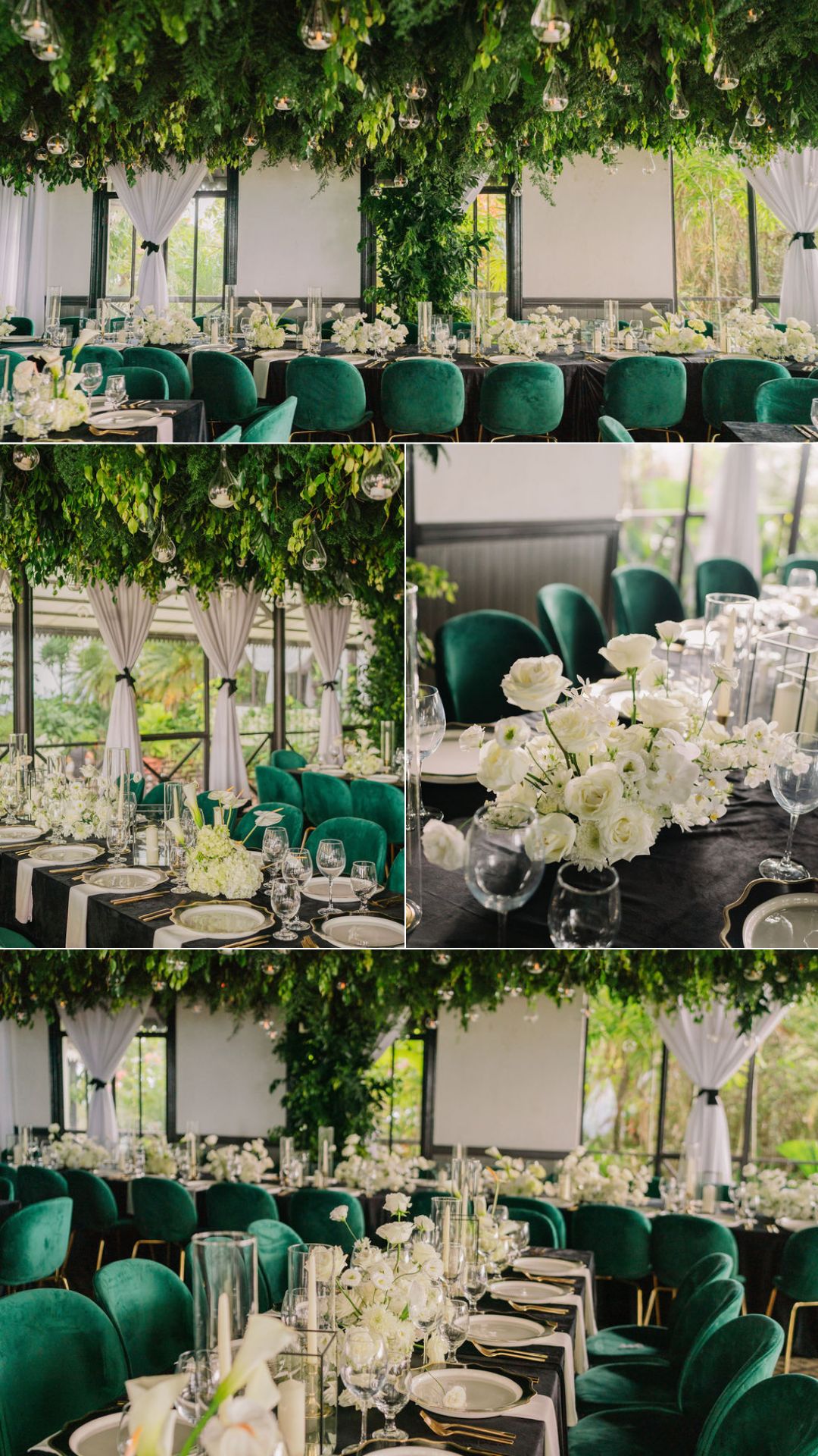 wedding reception tablescape - green decor