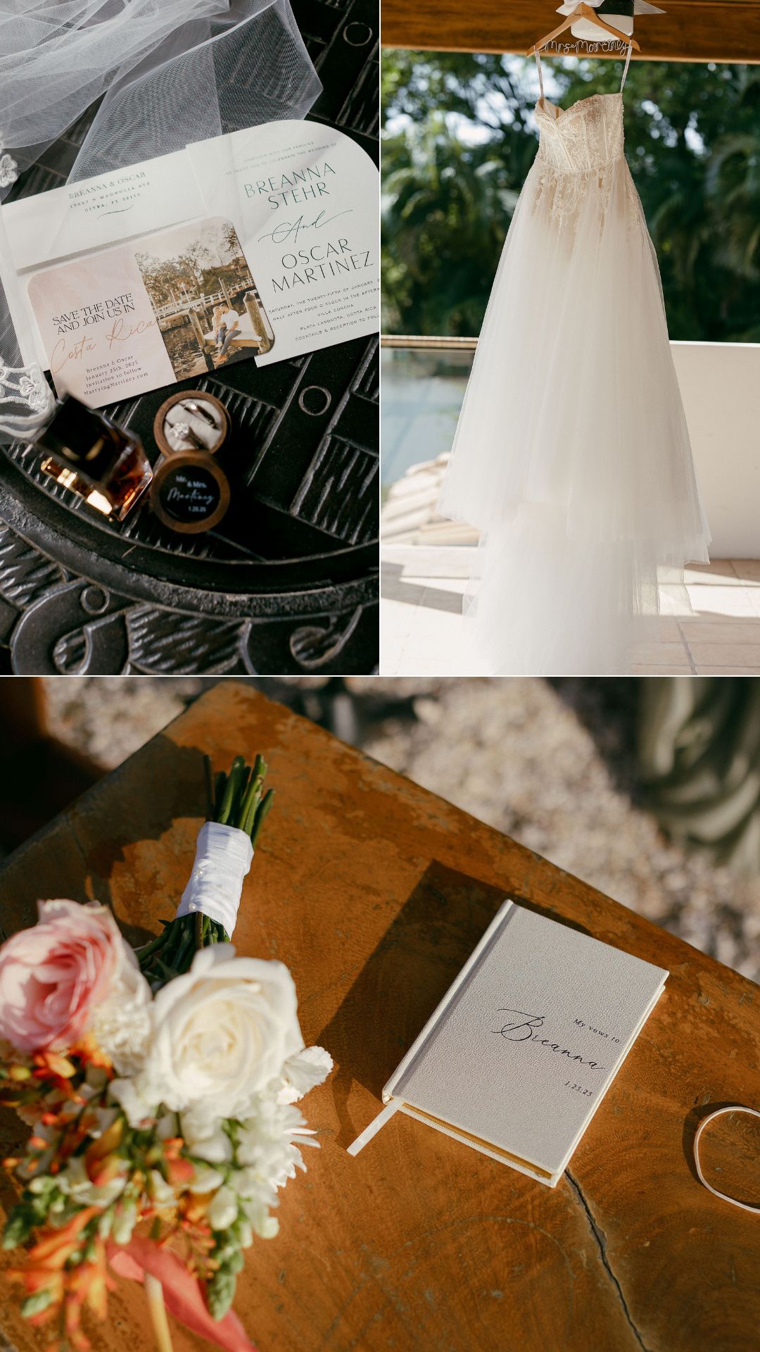 bride details - wedding dress - bouquet