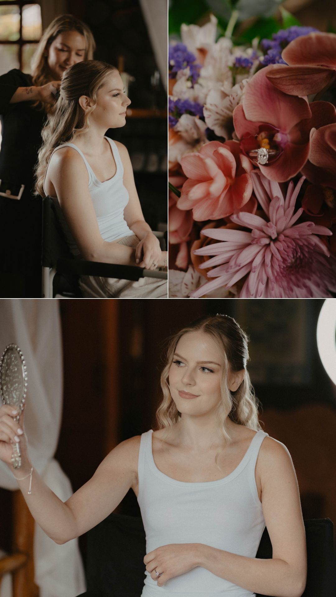 bride getting ready hairstyle