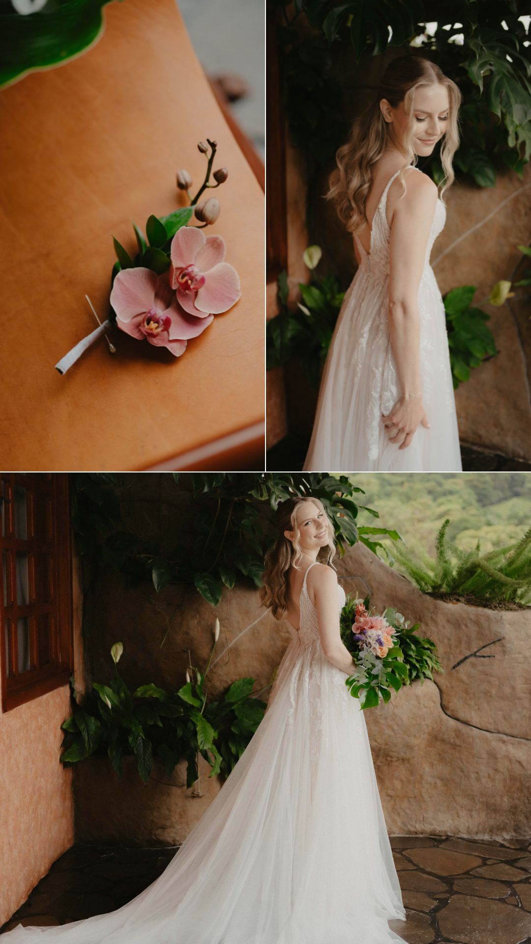 bride wedding dress - boutonniere