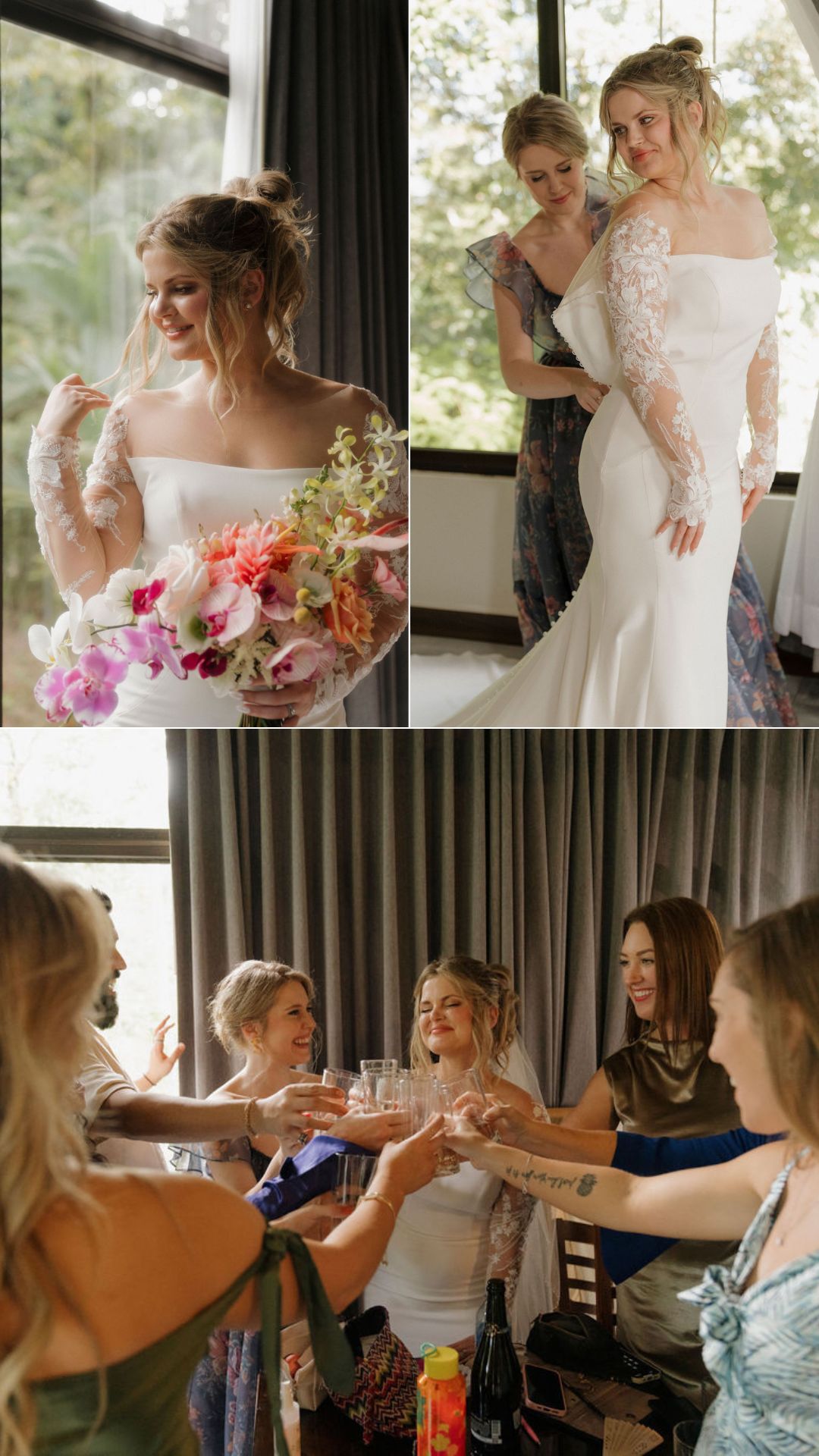 colorful tropical bouquet - orchids - team bride