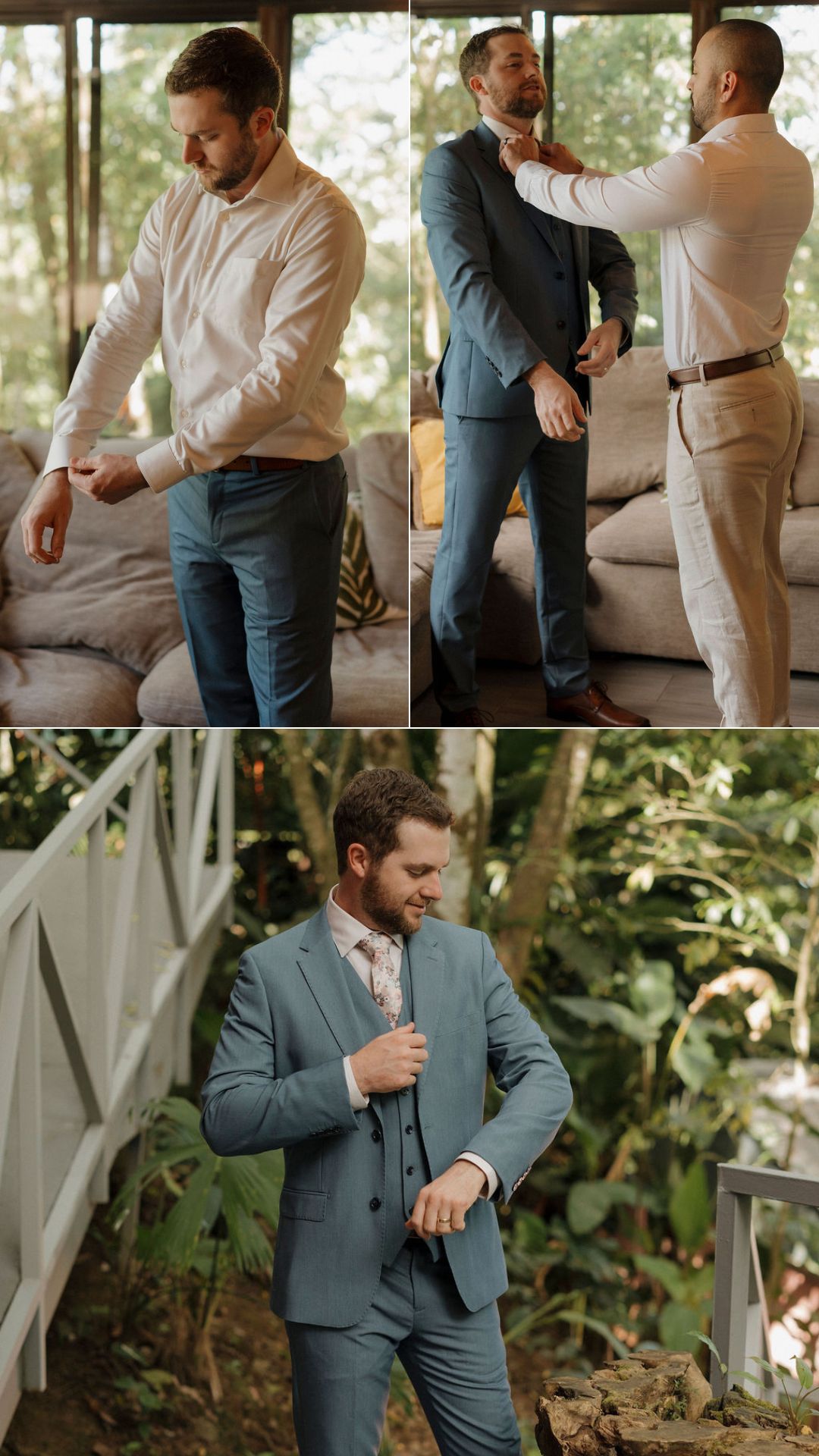 groom getting ready in arenal - el nido