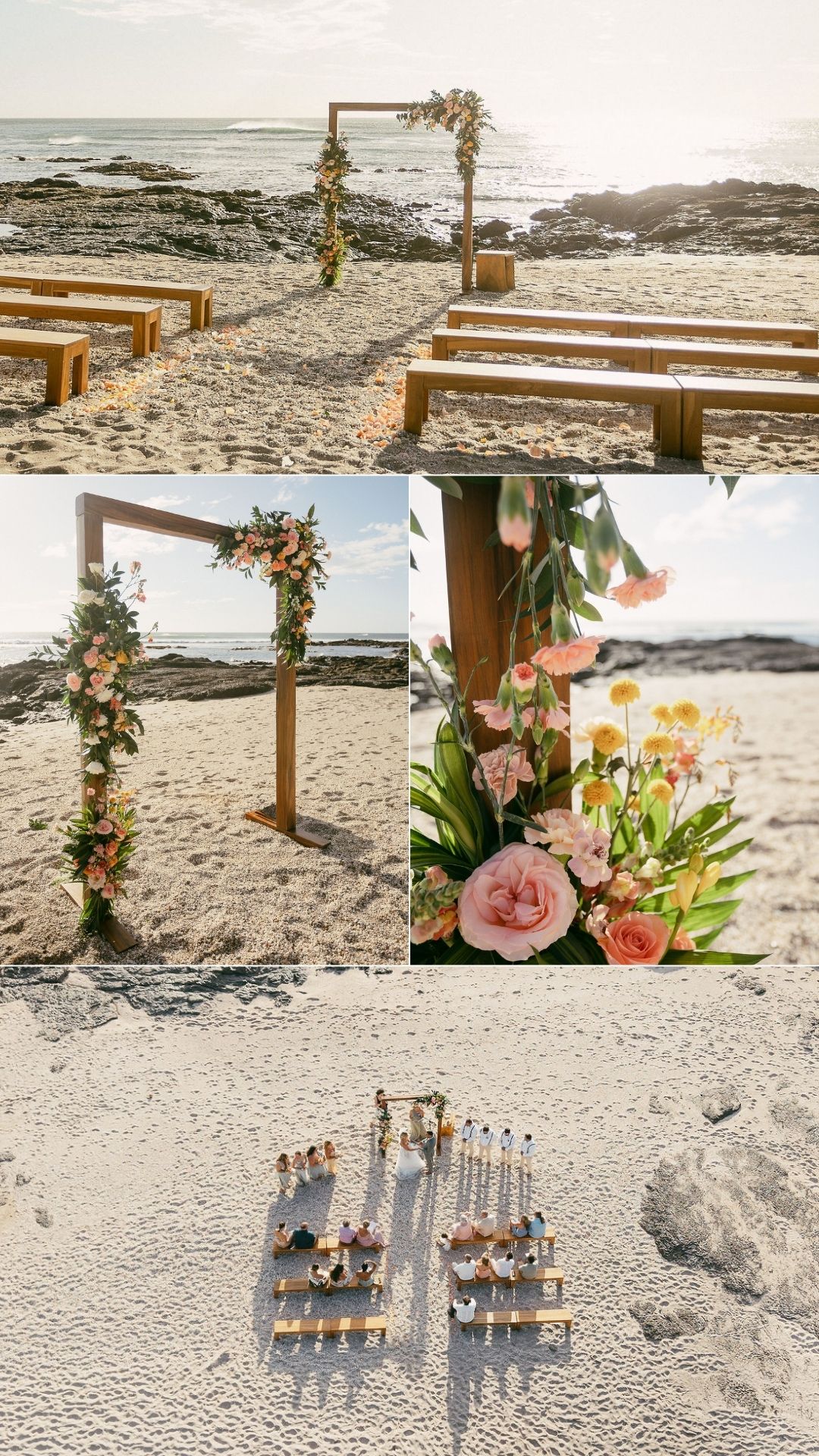 wedding ceremony details in playa langosta