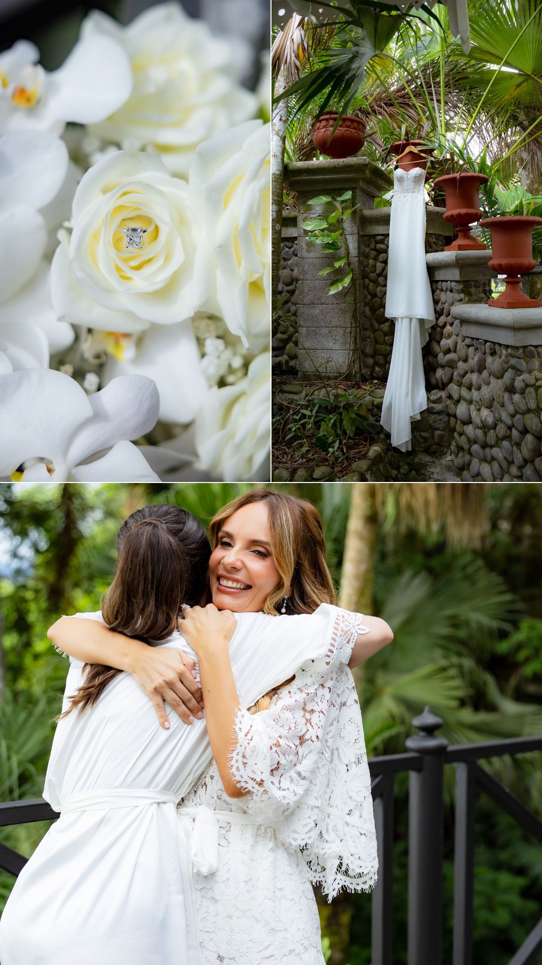 bride details at villa caletas - wedding dress - ring