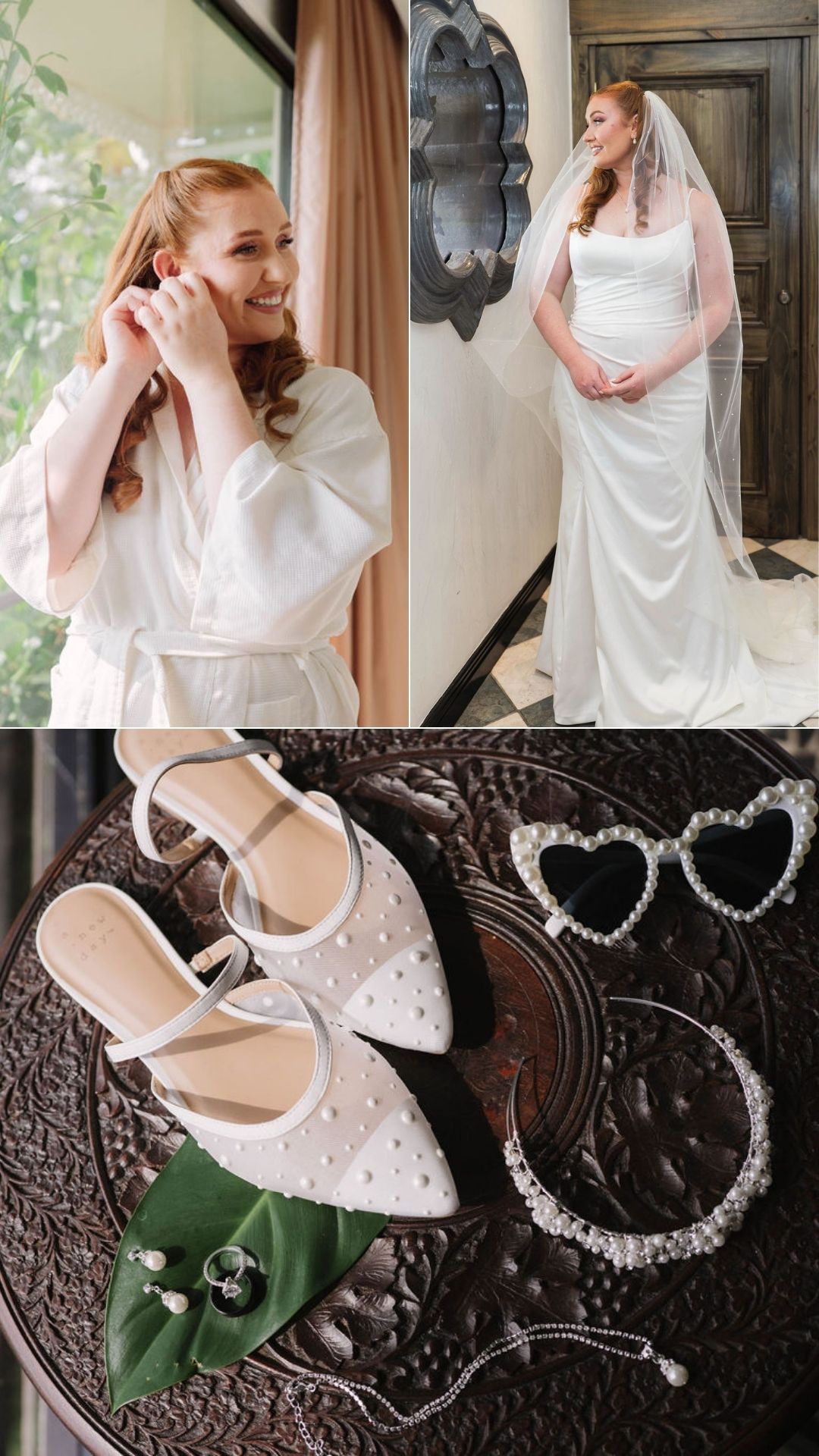 bride getting ready - bride shoes - sunglasses - dress bride getting ready - bride shoes - sunglasses - dress