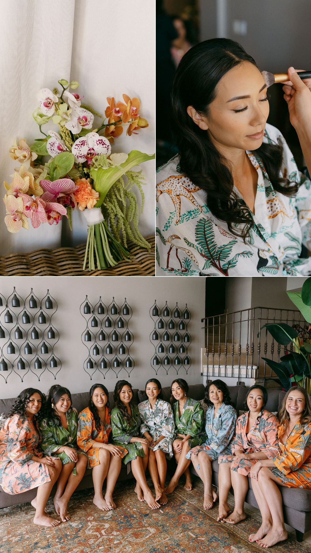 bride getting ready - bridesmaids - bouquet bride getting ready - bridesmaids - bouquet