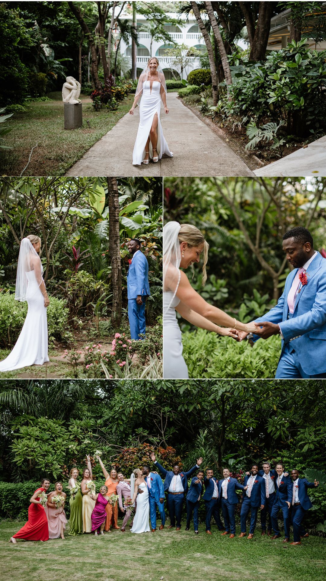 first look bride and groom in tamarindo