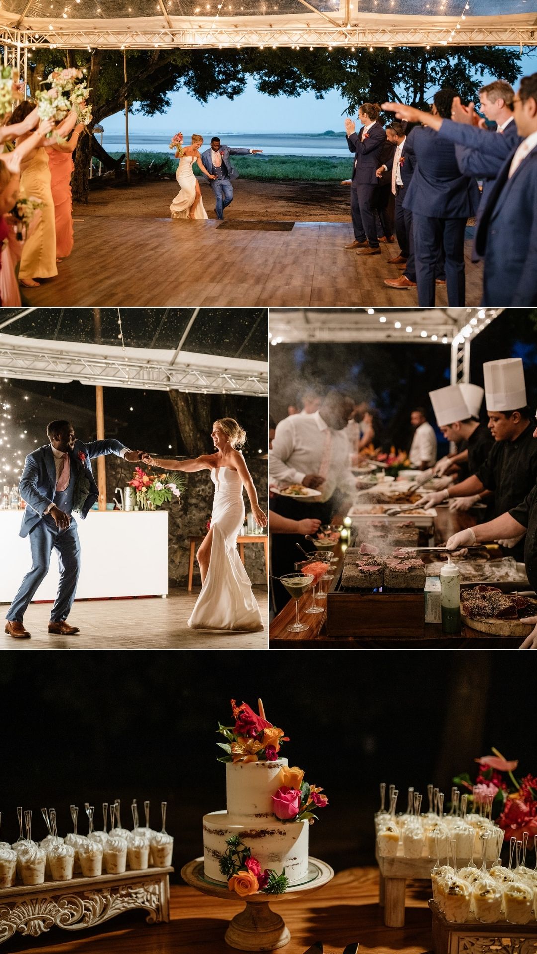 husband and wife first entrance - cake - buffet