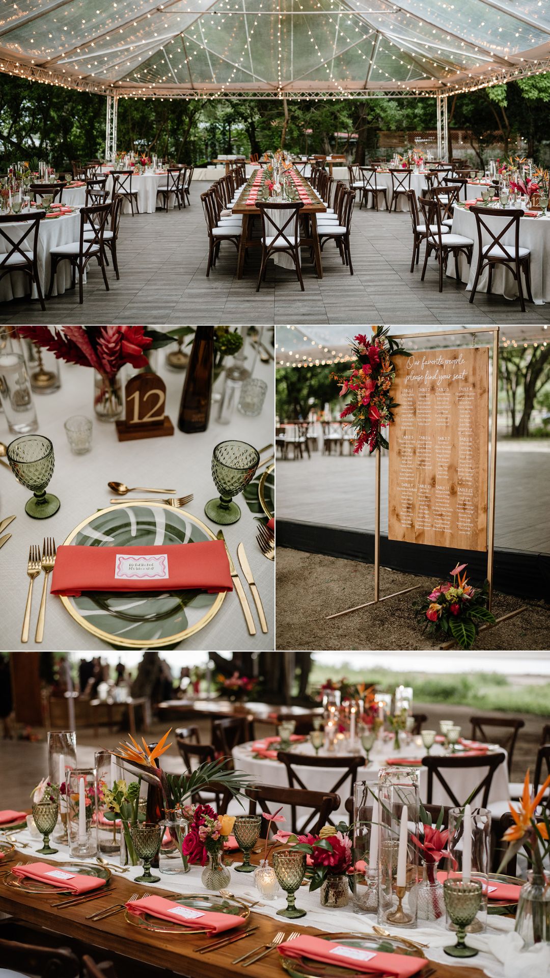 reception decor - details at pangas beach club - tent - lightning