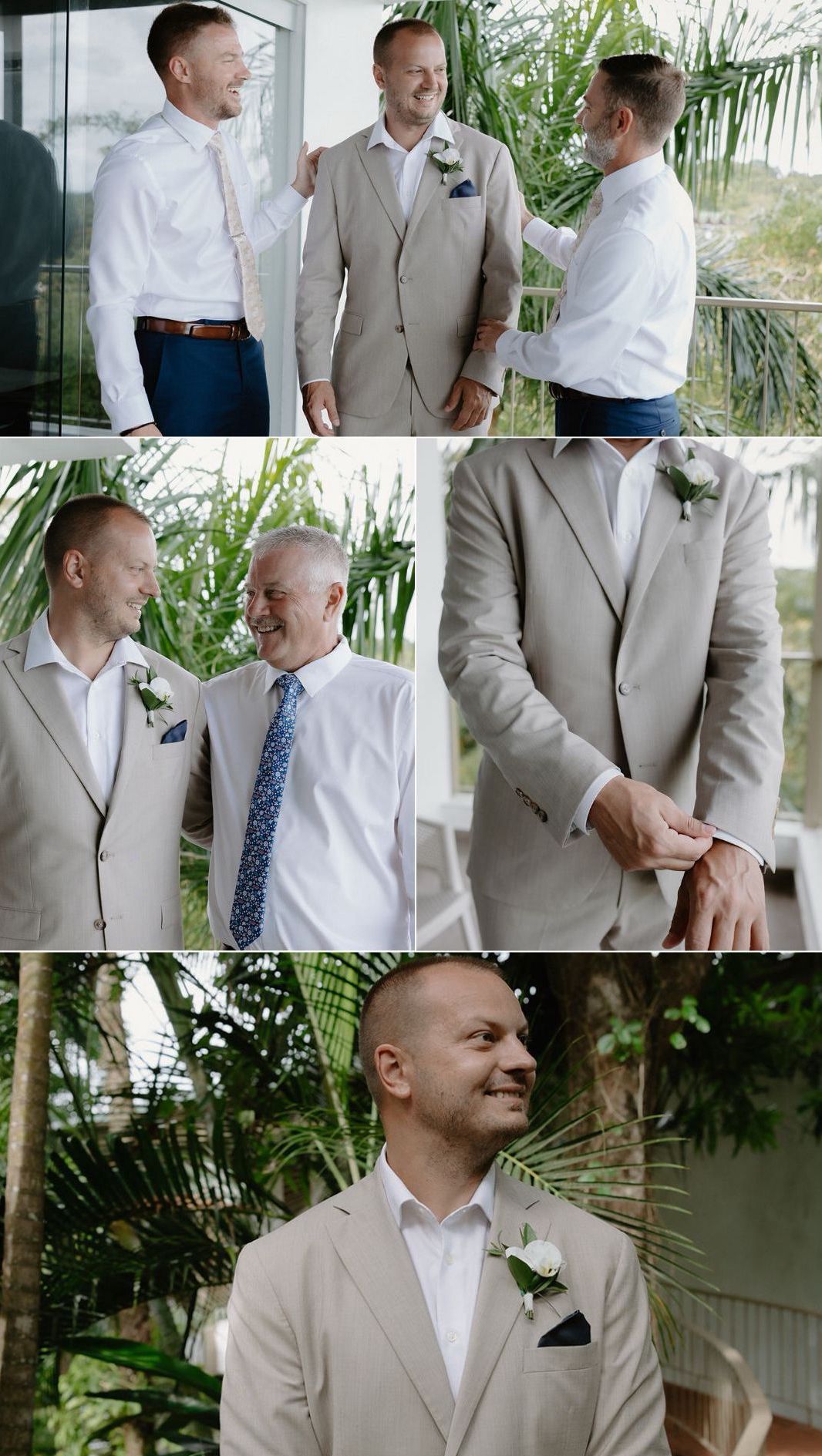 Leah + Kenton - team groom - beige suit - groomsmen - manuel antonio -la mariposa
