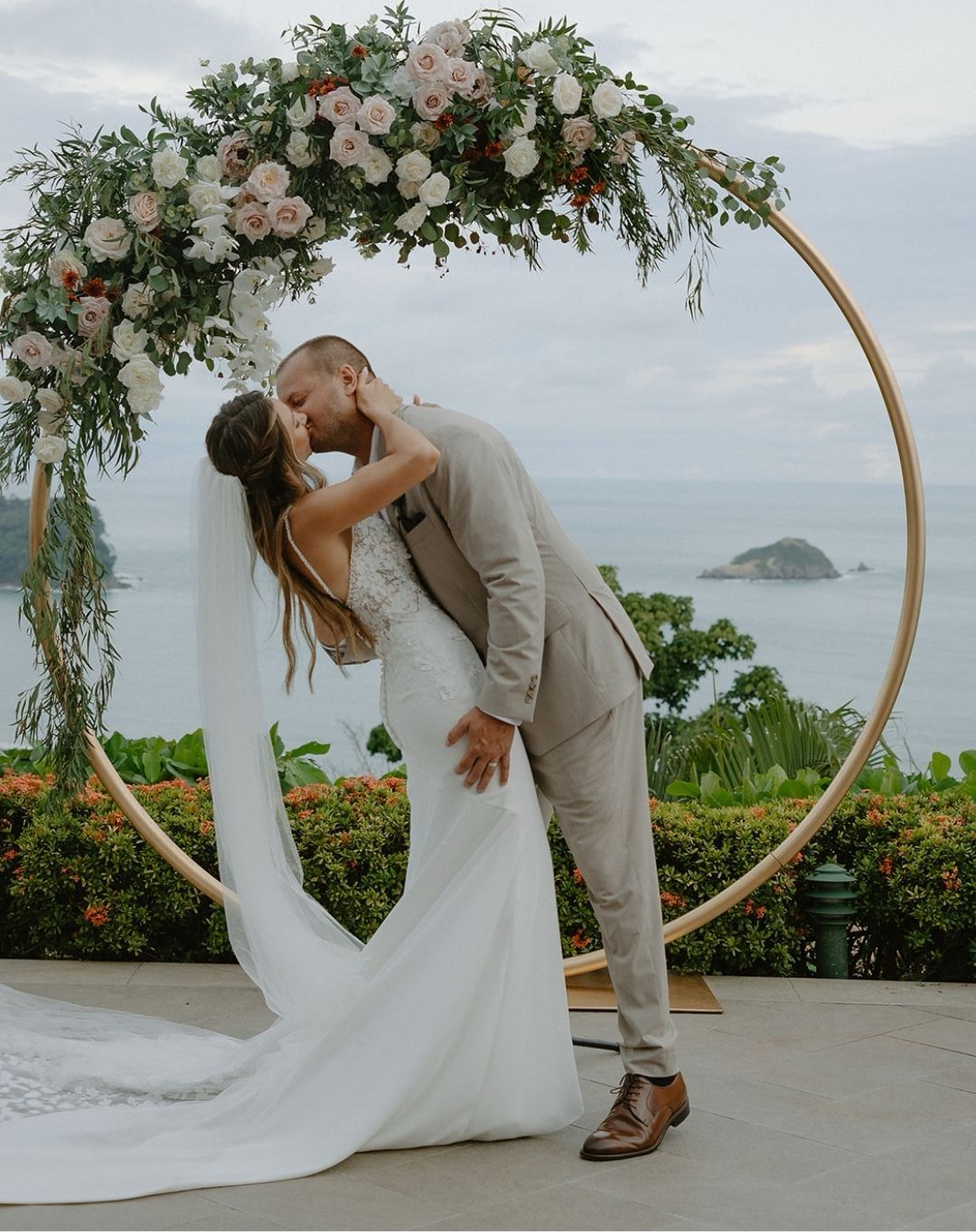 Leah + Kenton - wedding ceremony final kiss at la mariposa