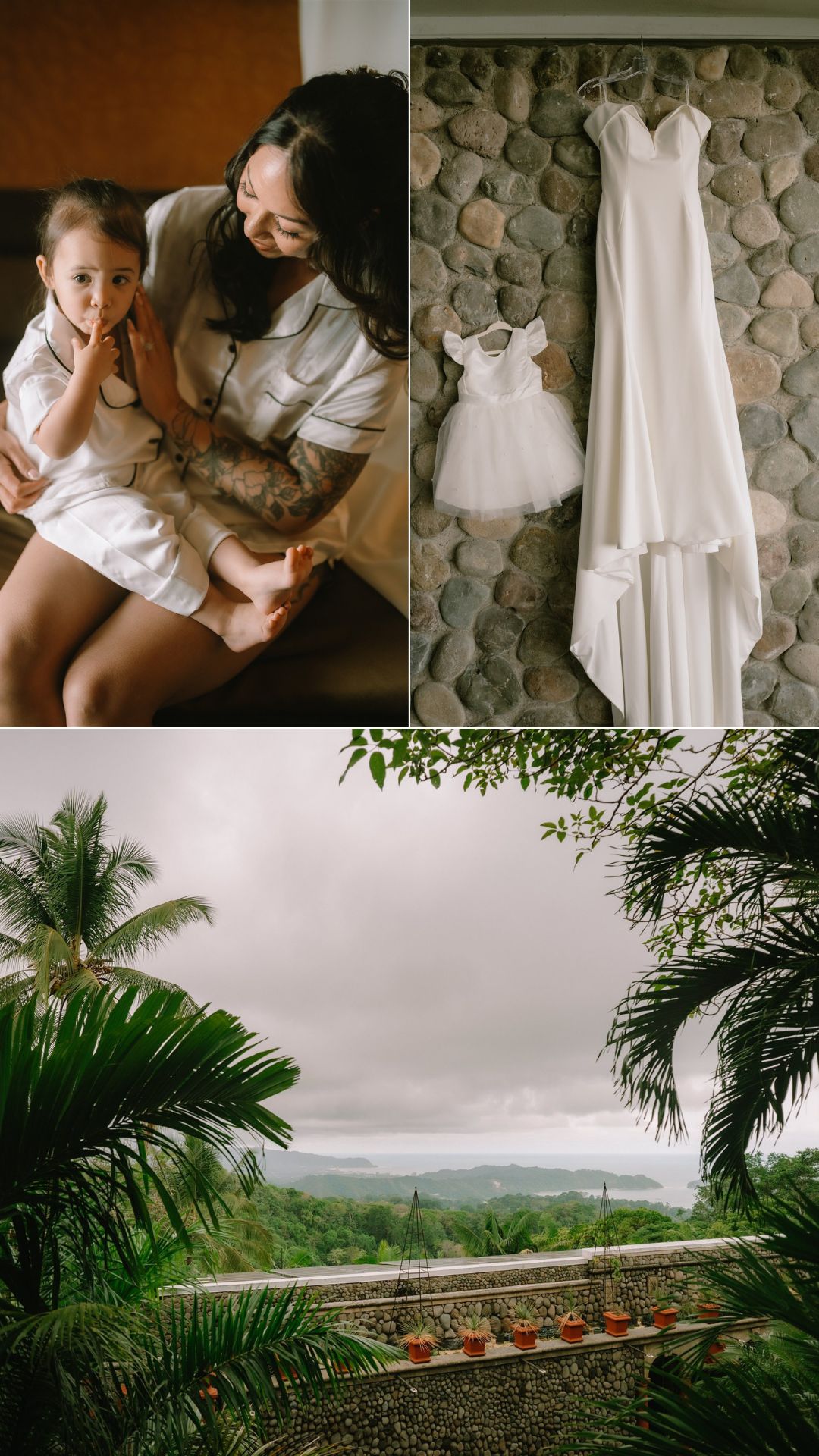 bride getting ready - wedding dress - daughter - villa caletas