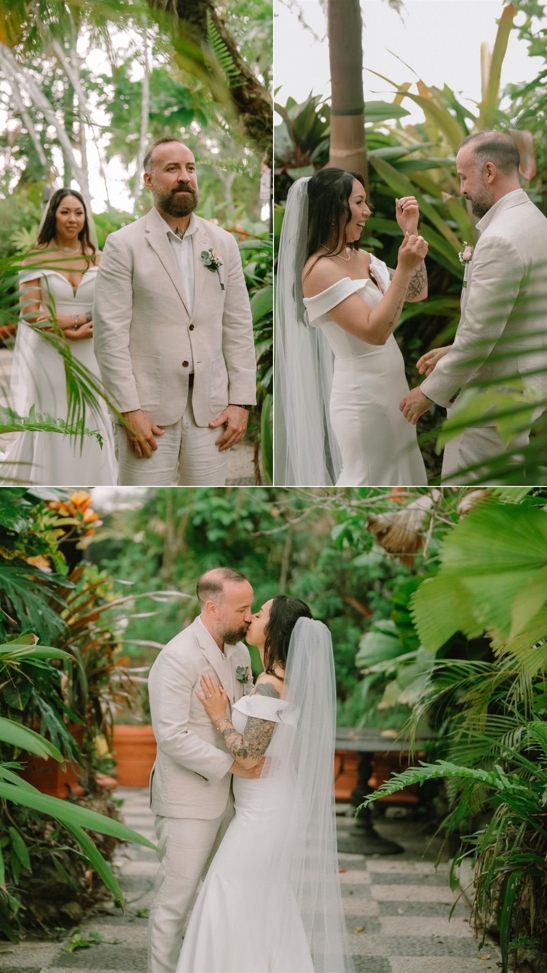 first look - bride and groom - villa caletas