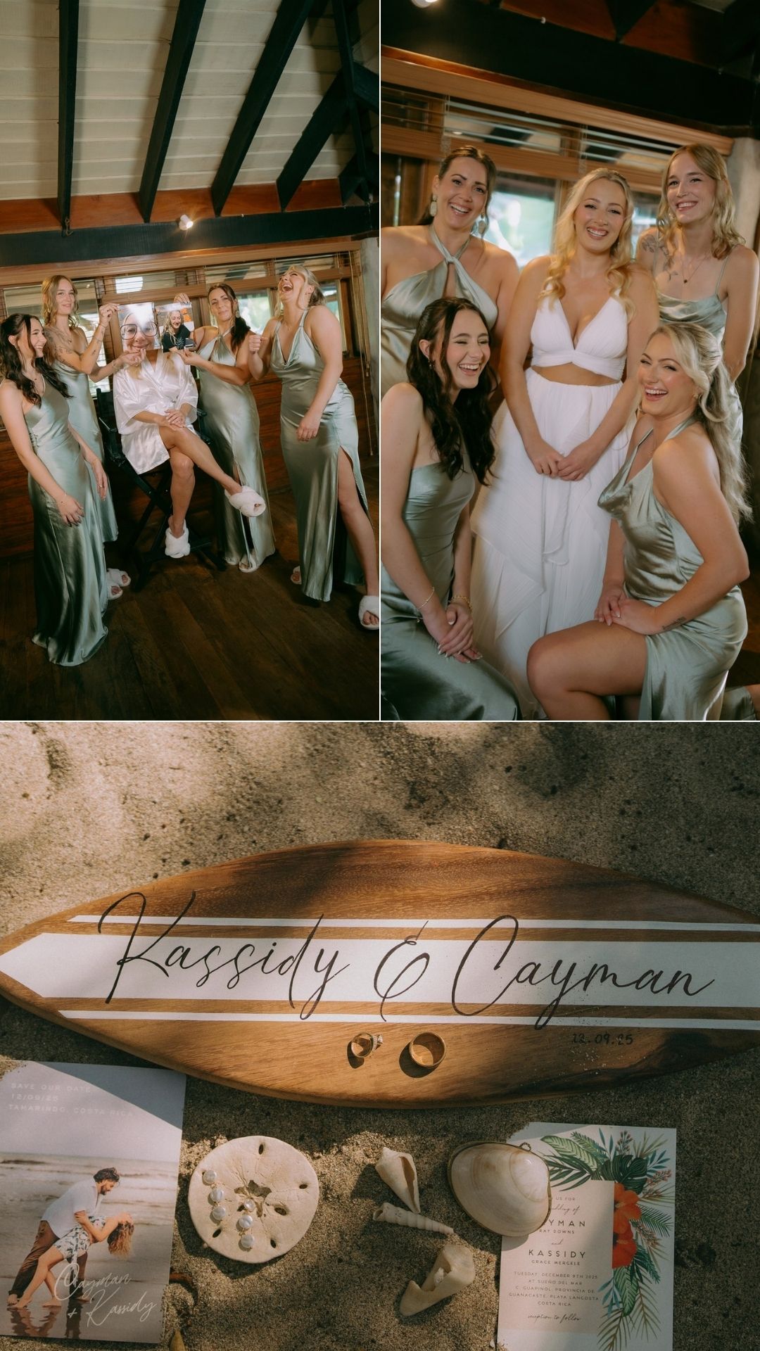 bride getting ready with her bridesmaids