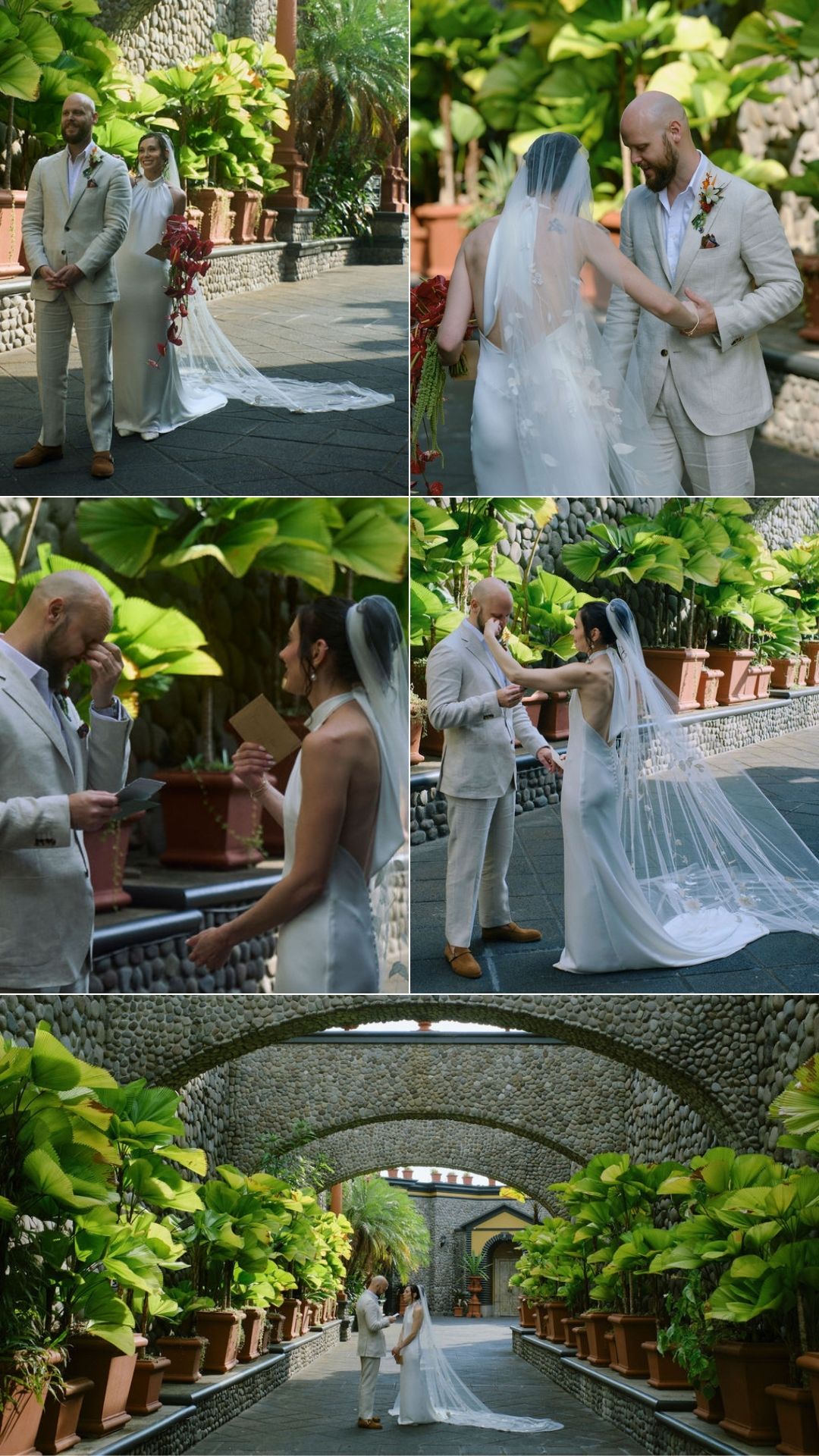 first look + private vows before ceremony