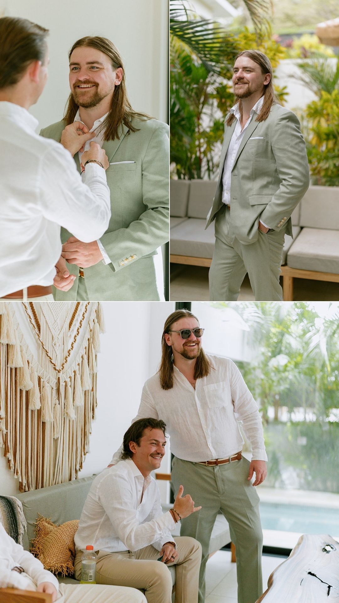 taylor getting ready with his friends