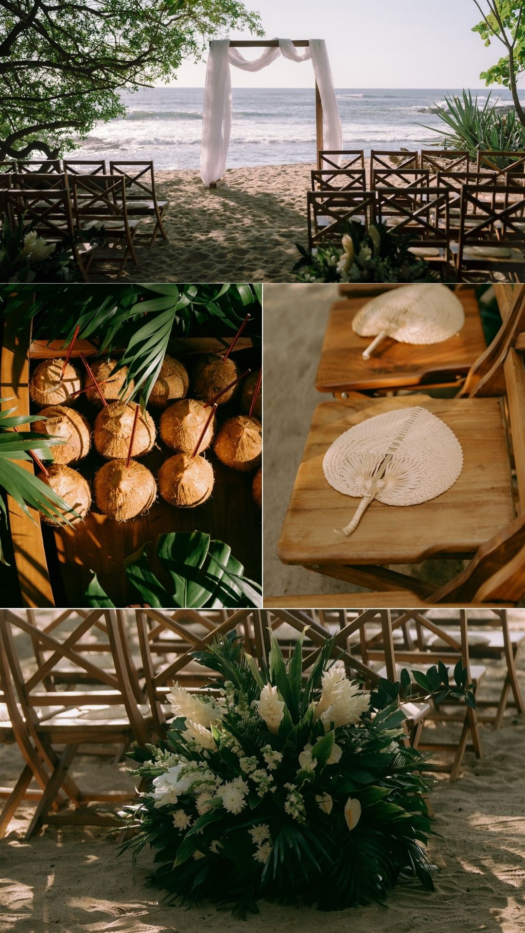 wedding ceremony at sueño del mar - white flowers
